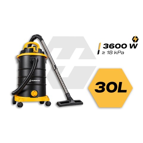 Odkurzacz przemysłowy 30 l 3600 W uniwersalny na mokro i sucho Humberg HM-408