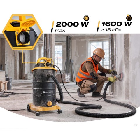 Odkurzacz przemysłowy 30 l 3600 W uniwersalny na mokro i sucho Humberg HM-408
