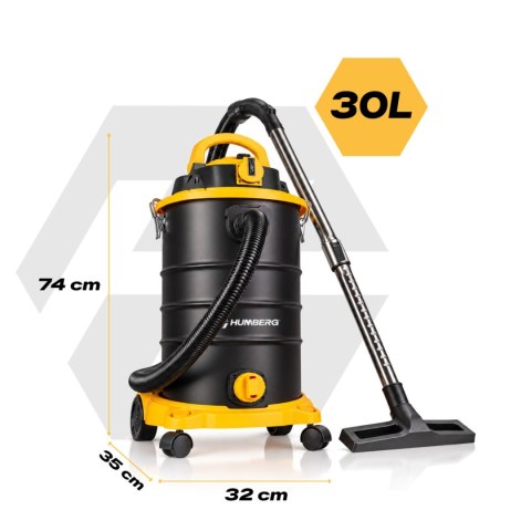 Odkurzacz przemysłowy 30 l 3600 W uniwersalny na mokro i sucho Humberg HM-408