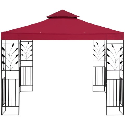 Pawilon ogrodowy altana z ornamentem składana 3 x 3 x 2.6 m czerwone wino Pawilon ogrodowy altana z ornamentem składana 3 x 3 x 2.6 m czerwone wino