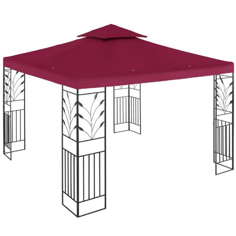 Pawilon ogrodowy altana z ornamentem składana 3 x 3 x 2.6 m czerwone wino Pawilon ogrodowy altana z ornamentem składana 3 x 3 x 2.6 m czerwone wino