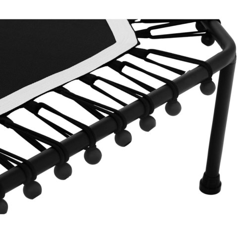 Trampolina fitness do ćwiczeń z regulowanym uchwytem 124 cm czarno-biała Trampolina fitness do ćwiczeń z regulowanym uchwytem 124 cm czarno-biała