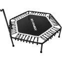 Trampolina fitness do ćwiczeń z regulowanym uchwytem 124 cm czarno-biała