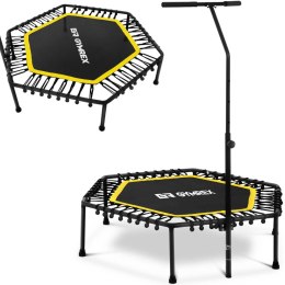 Trampolina fitness do ćwiczeń z regulowanym uchwytem 124 cm czarno-żółta