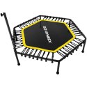 Trampolina fitness do ćwiczeń z regulowanym uchwytem 124 cm czarno-żółta