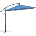 Parasol ogrodowy na wysięgniku okrągły uchylny śr. 300 cm niebieski