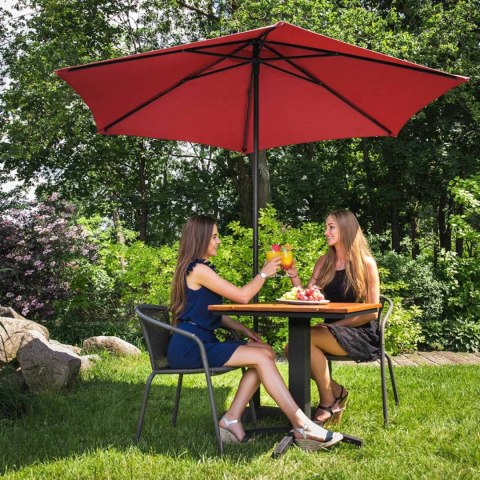 Parasol ogrodowy okrągły śr. 270 cm czerwony Parasol ogrodowy okrągły śr. 270 cm czerwony