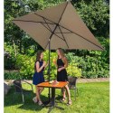 Parasol ogrodowy prostokątny uchylny z korbką 200 x 300 cm szarobrązowy