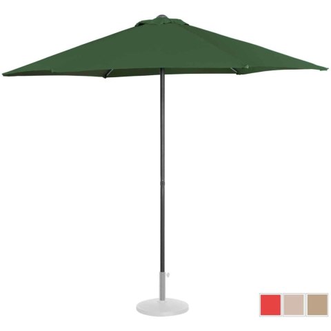 Parasol ogrodowy tarasowy okrągły śr. 270 cm zielony Parasol ogrodowy tarasowy okrągły śr. 270 cm zielony