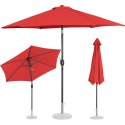 Parasol ogrodowy tarasowy okrągły uchylny z korbką śr. 270 cm czerwony