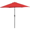 Parasol ogrodowy tarasowy okrągły uchylny z korbką śr. 270 cm czerwony