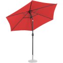 Parasol ogrodowy tarasowy okrągły uchylny z korbką śr. 270 cm czerwony