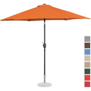 Parasol ogrodowy tarasowy okrągły uchylny z korbką śr. 270 cm pomarańczowy