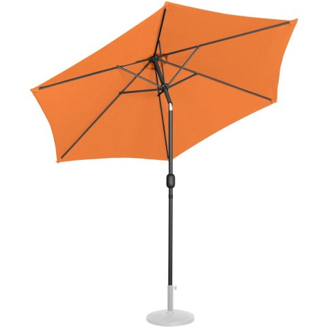 Parasol ogrodowy tarasowy okrągły uchylny z korbką śr. 270 cm pomarańczowy Parasol ogrodowy tarasowy okrągły uchylny z korbką śr. 270 cm pomarańczowy