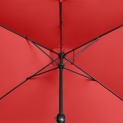 Parasol ogrodowy tarasowy prostokątny z korbką 200 x 300 cm czerwony Parasol ogrodowy tarasowy prostokątny z korbką 200 x 300 cm czerwony