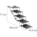 Schody dla psa do samochodu składane aluminiowe wys. 71 cm do 68 kg - 5 stopni