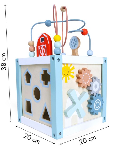 Drewniana kostka edukacyjna sorter +klocki Ecotoys Drewniana kostka edukacyjna sorter +klocki Ecotoys