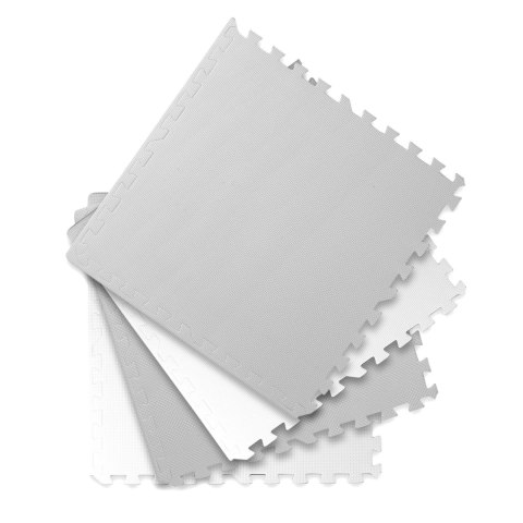 Duża mata piankowa, puzzle 4 szt. białe i szare Duża mata piankowa, puzzle 4 szt. białe i szare