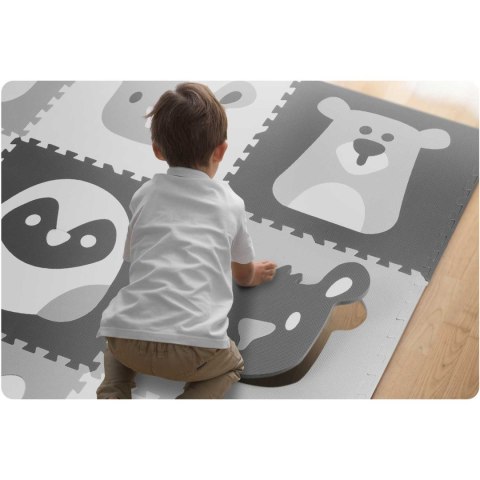 Mata piankowa puzzle 180x180cm 9 szt. szare zwierzątka Mata piankowa puzzle 180x180cm 9 szt. szare zwierzątka
