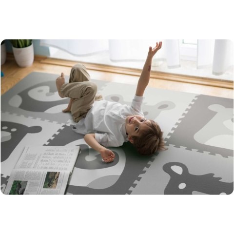 Mata piankowa puzzle 180x180cm 9 szt. szare zwierzątka Mata piankowa puzzle 180x180cm 9 szt. szare zwierzątka