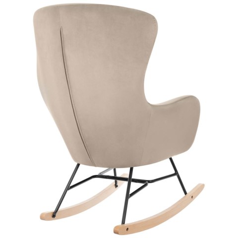 Fotel bujany uszak na drewnianych płozach wys. 100 cm SZARY Fotel bujany uszak na drewnianych płozach wys. 100 cm SZARY