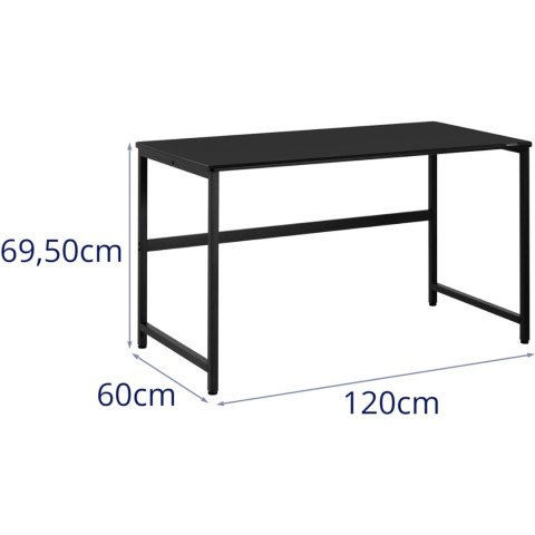 Biurko komputerowe na metalowym stelażu industrialne 120 x 60 cm czarne Biurko komputerowe na metalowym stelażu industrialne 120 x 60 cm czarne