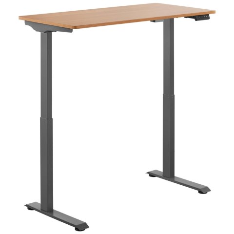 Biurko z regulacją wysokości elektryczne blat 120x60 cm wys. 730-1233 mm SZARO-BRĄZOWE Biurko z regulacją wysokości elektryczne blat 120x60 cm wys. 730-1233 mm SZARO-BRĄZOWE