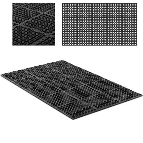 Mata wycieraczka gumowa antypoślizgowa ażurowa 150 x 90 x 1 cm czarna