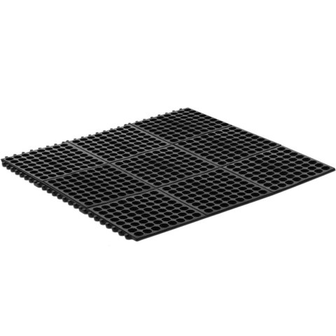 Mata wycieraczka gumowa antypoślizgowa ażurowa 92 x 92 x 1 cm czarna Mata wycieraczka gumowa antypoślizgowa ażurowa 92 x 92 x 1 cm czarna