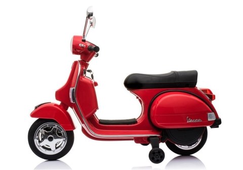 Skuter na Akumulator Vespa Czerwony Skuter na Akumulator Vespa Czerwony