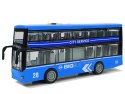 Autobus Dwupiętrowy z Napędem Frykcyjnym Dźwięk Światła 1:16 Niebieski