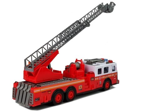 Straż Pożarna z Napędem Frykcyjnym Efekty Świetlne Dźwiękowej Otwierane Drzwi Szyby Rozsuwana Drabina 38cm Straż Pożarna z Napędem Frykcyjnym Efekty Świetlne Dźwiękowej Otwierane Drzwi Szyby Rozsuwana Drabina 38cm