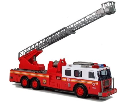 Straż Pożarna z Napędem Frykcyjnym Efekty Świetlne Dźwiękowej Otwierane Drzwi Szyby Rozsuwana Drabina 38cm Straż Pożarna z Napędem Frykcyjnym Efekty Świetlne Dźwiękowej Otwierane Drzwi Szyby Rozsuwana Drabina 38cm