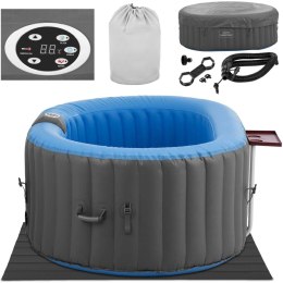 Jacuzzi ogrodowe dmuchane 100 dysz masujących 2 osobowe 550 l niebiesko - szare