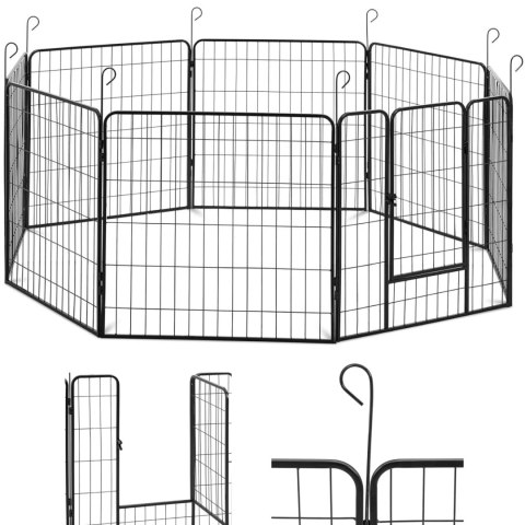 Kojec zagroda wybieg dla psów szczeniaków z bramką 8 segmentów