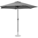 Parasol ogrodowy okrągły duży uchylny z korbką śr. 300 cm ciemnoszary