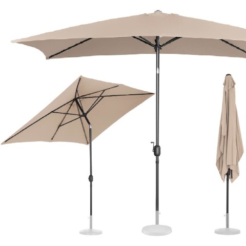 Parasol ogrodowy prostokątny uchylny z korbką 200 x 300 cm kremowy