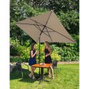 Parasol ogrodowy prostokątny uchylny z korbką 200 x 300 cm kremowy