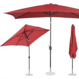 Parasol ogrodowy tarasowy prostokątny z korbką 200 x 300 cm bordowy