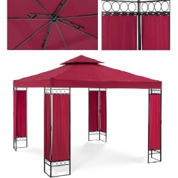 Pawilon ogrodowy altana namiot składany 3 x 3 x 2.6 m czerwone wino