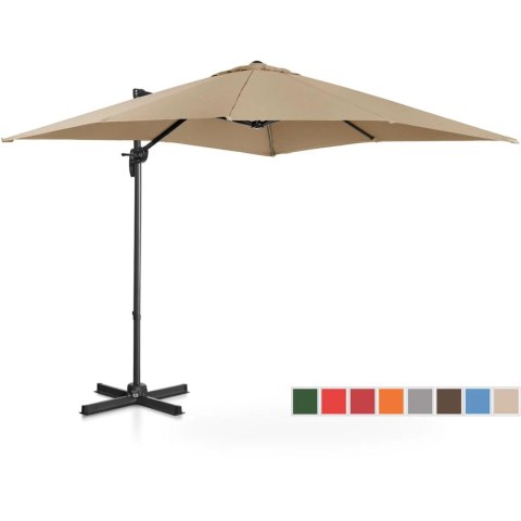 Parasol ogrodowy boczny na wysięgniku kwadratowy 250 x 250 cm szarobrązowy Parasol ogrodowy boczny na wysięgniku kwadratowy 250 x 250 cm szarobrązowy
