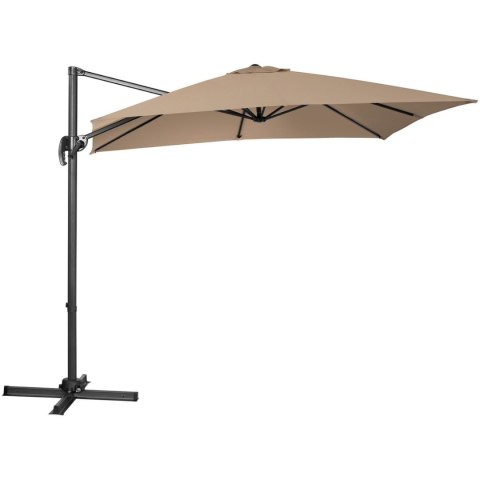 Parasol ogrodowy boczny na wysięgniku kwadratowy 250 x 250 cm szarobrązowy Parasol ogrodowy boczny na wysięgniku kwadratowy 250 x 250 cm szarobrązowy