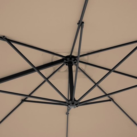 Parasol ogrodowy boczny na wysięgniku kwadratowy 250 x 250 cm szarobrązowy Parasol ogrodowy boczny na wysięgniku kwadratowy 250 x 250 cm szarobrązowy