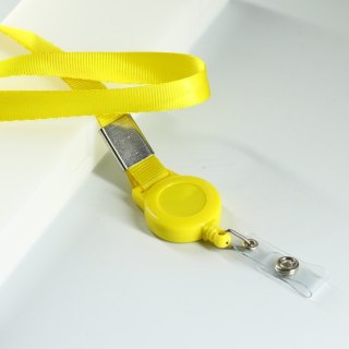 Smycz Easy Pull zawieszka skipass etui na kartę zwijacz 137cm - żółta