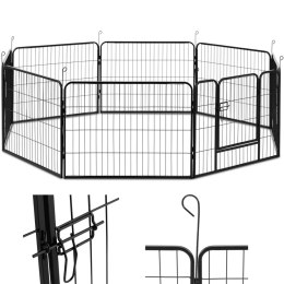 Kojec zagroda wybieg dla psów szczeniąt z bramką wys. 61 cm 8 segmentów