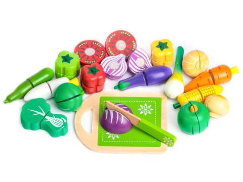 Drewniane warzywa do krojenia 20szt ECOTOYS Drewniane warzywa do krojenia 20szt ECOTOYS