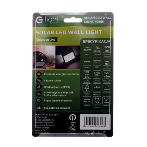 Lampka Solarna Butterfly Czarna 1,5W Lampka Solarna Butterfly Czarna 1,5W