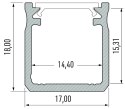 PROFIL ALUMINIOWY BIAŁY TYP Y 1m + KLOSZ MLECZNY