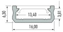 PROFIL ALUMINIOWY SREBRNY TYP D 2m + KLOSZ MLECZNY