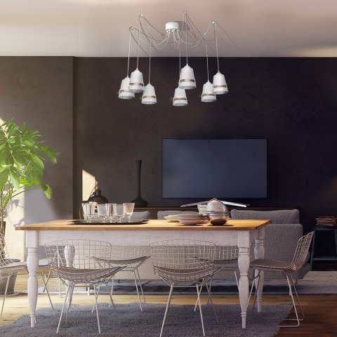 Lampa Wisząca APOLLO WHITE 7xE27 Lampa Wisząca APOLLO WHITE 7xE27